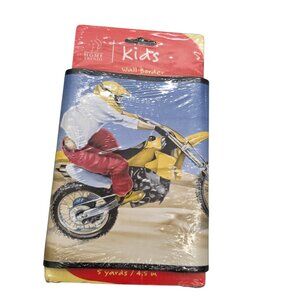 Motocross Dirt Bike Motorcycle Wall Paper Border 1 Roll 5 Yards Vintage